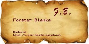 Forster Bianka névjegykártya